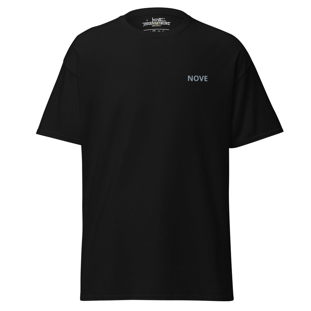 NOVE black heavyweight tee front view