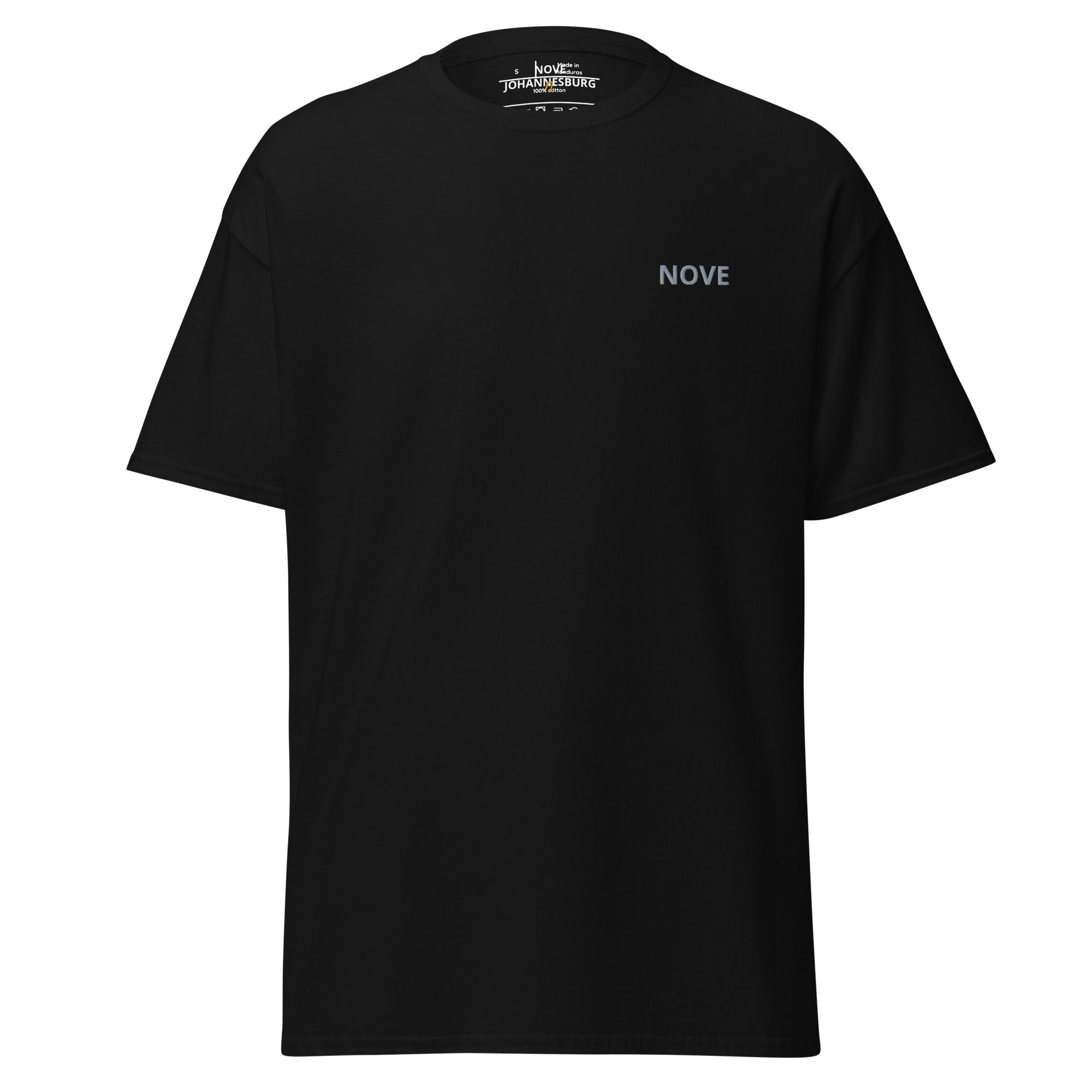 NOVE black heavyweight tee front view