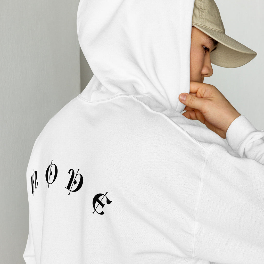 NOVE white heavyweight hoodie back view