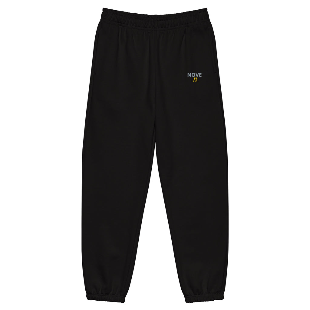 NOVE black heavyweight sweatpants front view