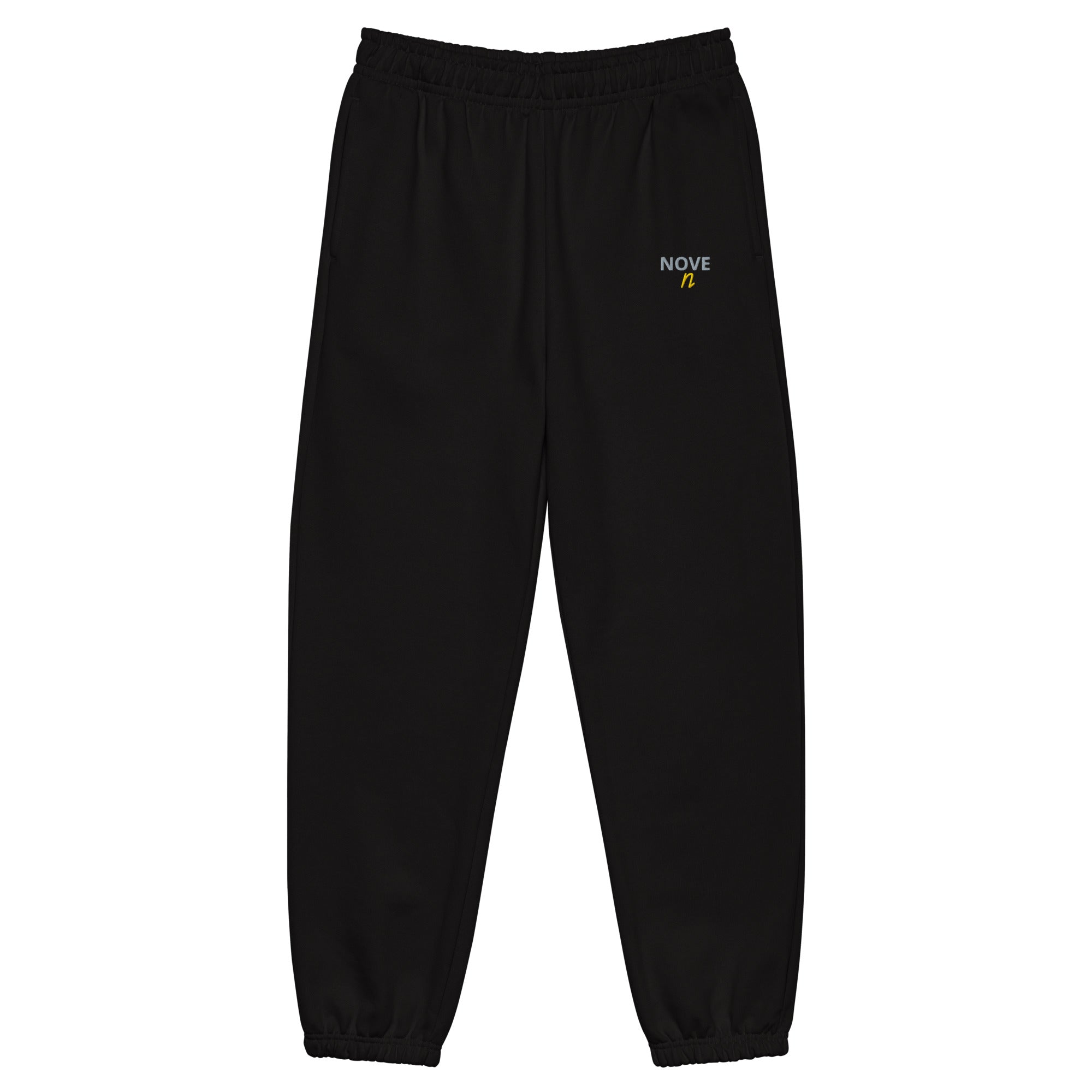 NOVE black heavyweight sweatpants front view